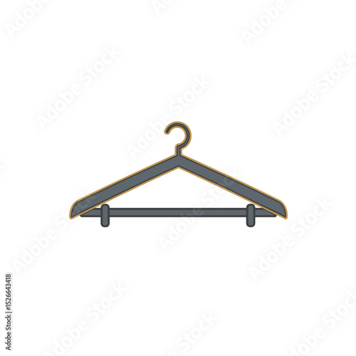 Clothes hanger icon, flat wardrobe accessory for home closet