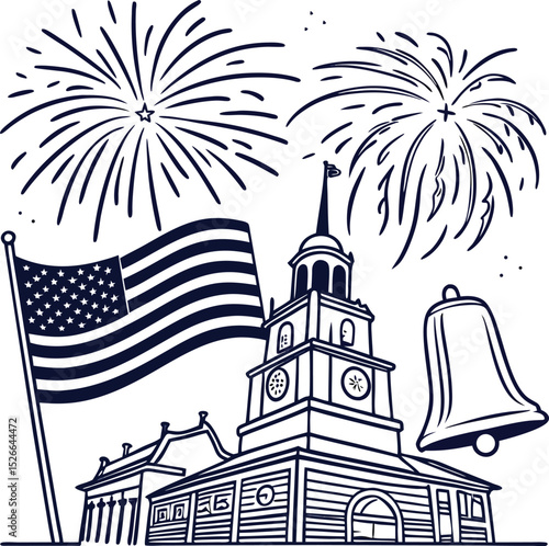 Vector illustration of the iconic Eiffel Tower, a famous Parisian landmark, symbolizing European travel and city architecture