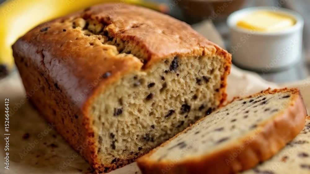 Delicious Homemade Banana Bread Loaf Sliced Ready to Eat Sweet Treat Perfect Baking Recipe Delicious Homemade Banana Bread Loaf Sliced Ready to Eat Sweet Treat Perfect Baking Recipe
