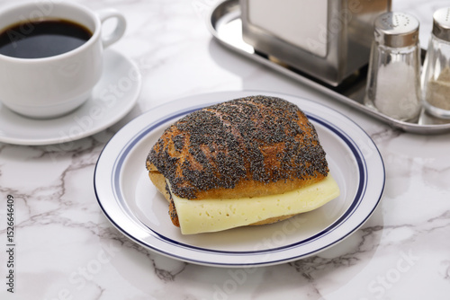 BMO(bolle med ost), a Danish sourdough sandwich with cheese and whipped butter