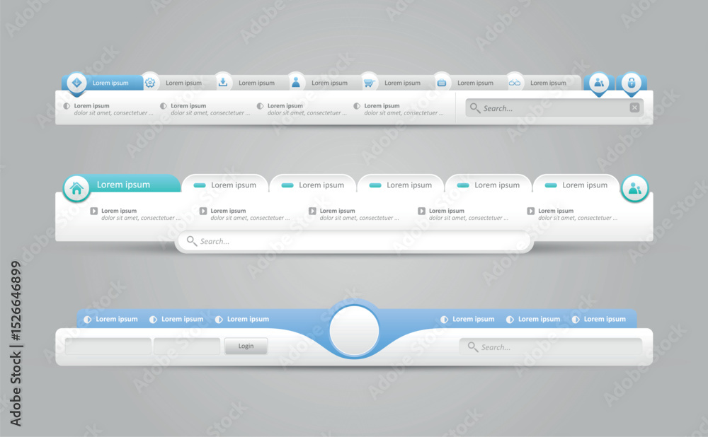 web design menu templates. website design template navigation elements. Vector