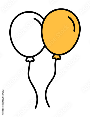 Dwa balony minimalistyczna ilustracja