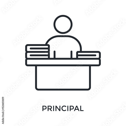 Principal Icon Outline Style. Vector Illustration For Graphic Design