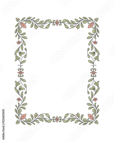 Islamic Eslimi Art Frame – Iranian Floral Border Vector for Text