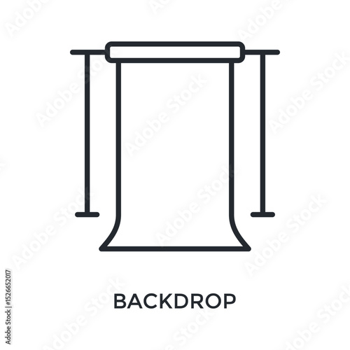 Backdrop Icon Outline Style. Vector Illustration For Graphic Design