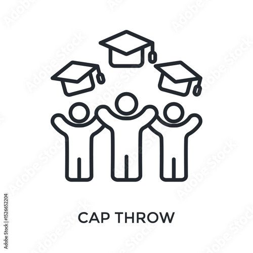 Cap Throw Icon Outline Style. Vector Illustration For Graphic Design