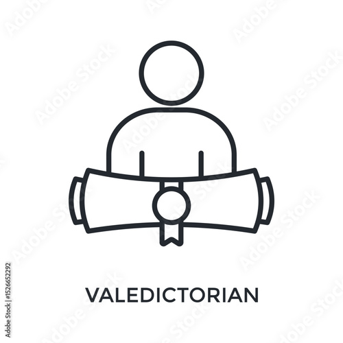 Valedictorian Icon Outline Style. Vector Illustration For Graphic Design