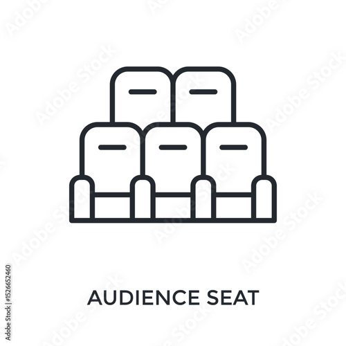 Audience Seat Icon Outline Style. Vector Illustration For Graphic Design