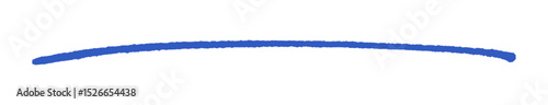 ラフに書いた手書きの1本の青い線 - シンプルでおしゃれな横長のアンダーライン等あしらいパーツ素材