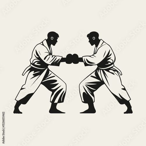 Martial Arts Duel Silhouette