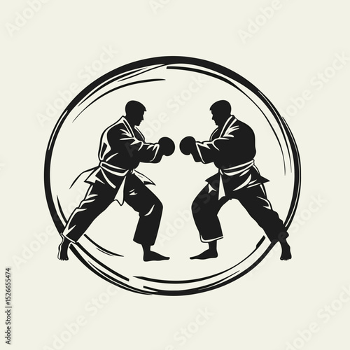 Martial Arts Duel Silhouette