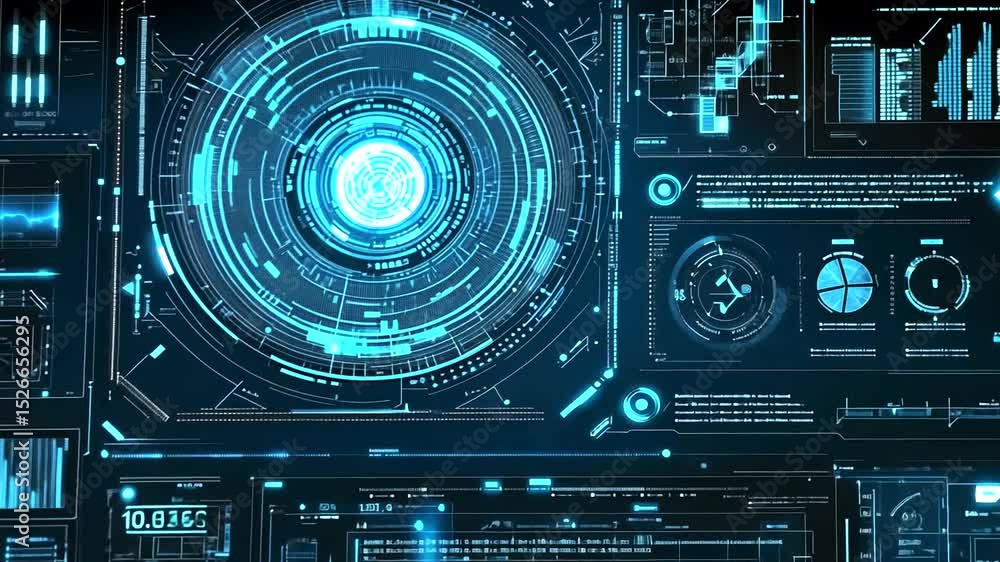 Futuristic Digital Interface Display Futuristic Digital Interface Display