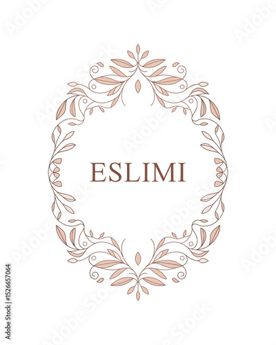 Islamic Eslimi Art Frame – Iranian Floral Border Vector for Text
