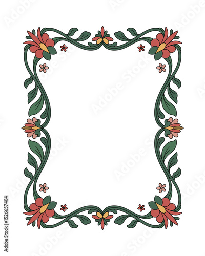 Islamic Eslimi Art Frame – Iranian Floral Border Vector for Text