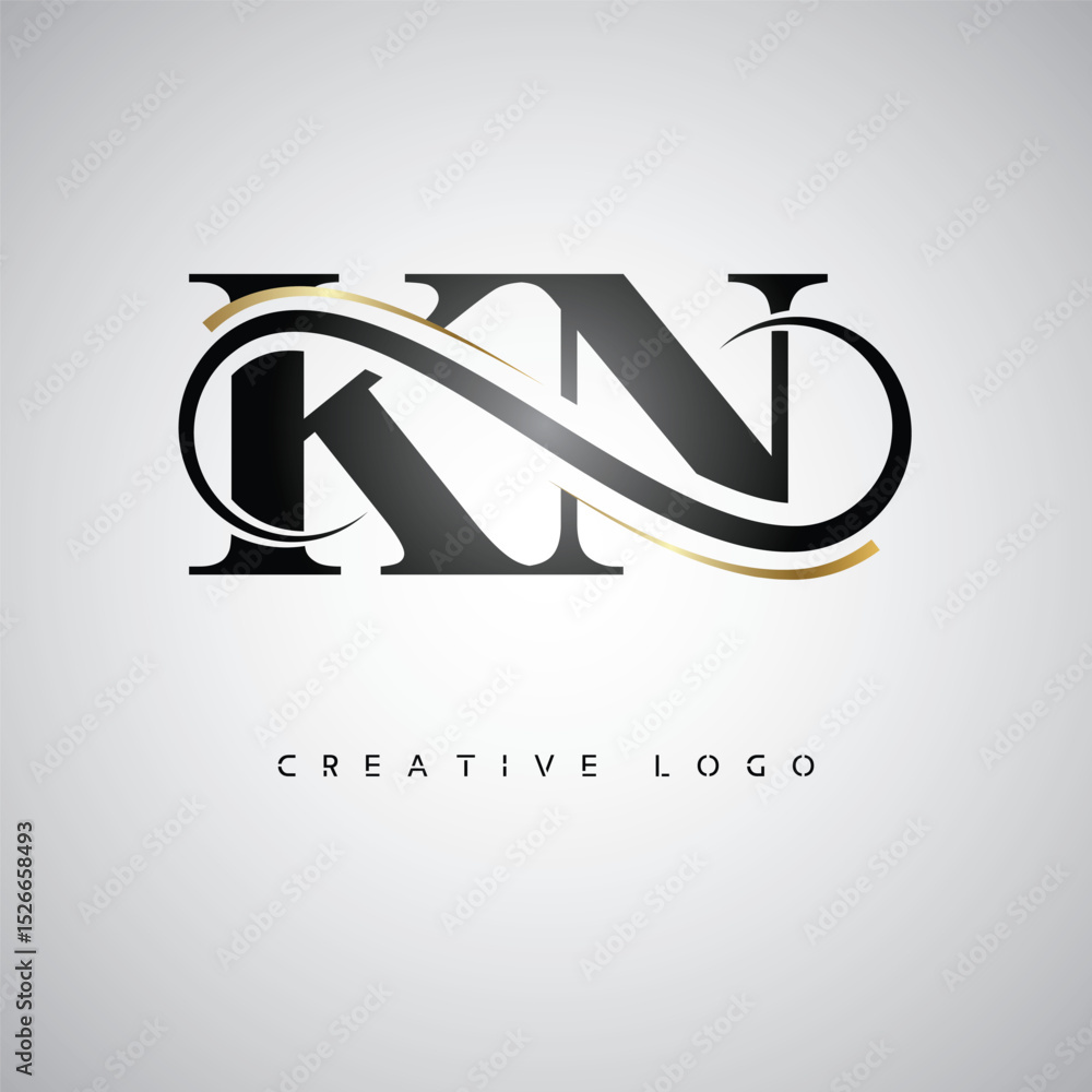 custom made wallpaper toronto digital KN Creative Letter Logo with Infinity Symbol – Elegant Minimal Monogram Design for Premium Business Branding, Identity, and Modern Typography"