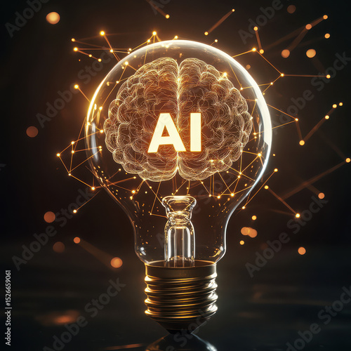 Wallpaper Mural A high-quality, ultra-detailed concept image of a traditional light bulb standing upright on a dark gradient background. High quality photo Torontodigital.ca