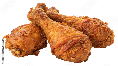 Crispy Golden Fried Chicken Drumsticks, Studio Isolated, Generated by AI
