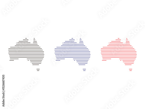 simple australia maps vector illustration, isolated on transparent background