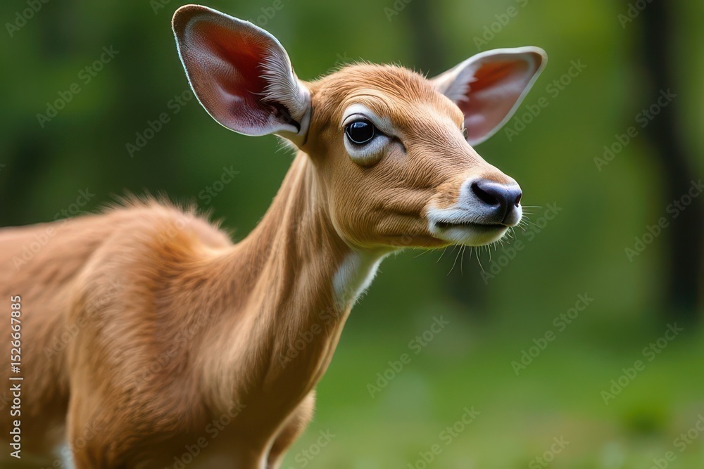 Close-Up of Young Deer in Forest Close-Up of Young Deer in Forest