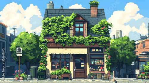 Charming Vine Covered House on Sunny Street