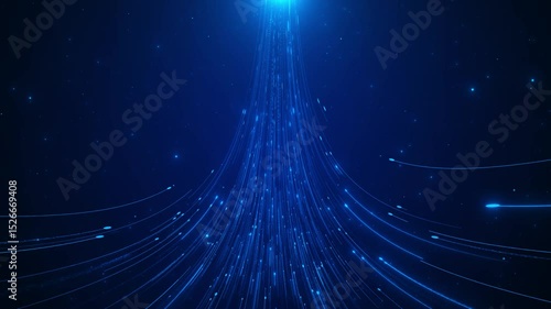 Data sorting. Abstract digital background. Big data visualization. 4k animation. Abstract Technology Background. Binary data and streaming code. 3d animation digital data wave with glowing particles