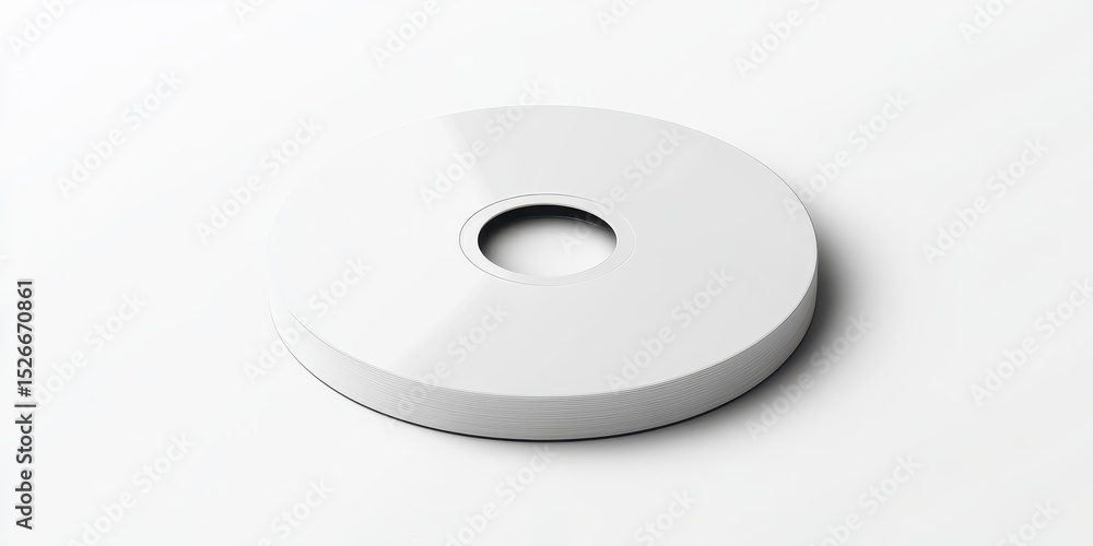 CD Label. White Side with Digital Music Data Disk Circle CD Label. White Side with Digital Music Data Disk Circle