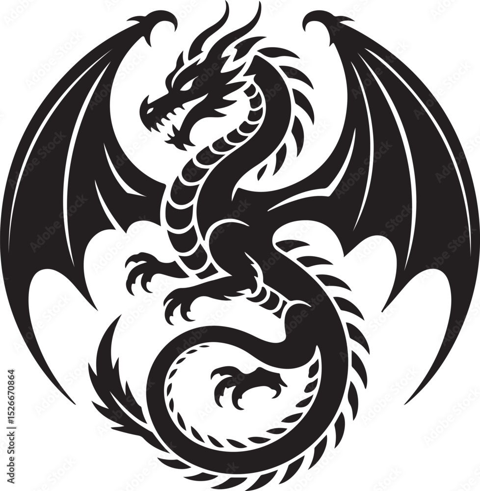 Dragon silhouette vector Dragon silhouette vector