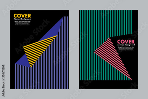 Abstract vector geometric background mimicking paper folding with pattern straight lines in a minimalist and simplicity style. Ideal for cover, poster, digital media, print presentation.