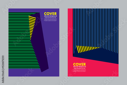 Abstract vector geometric background mimicking paper folding with pattern straight lines in a minimalist and simplicity style. Ideal for cover, poster, digital media, print presentation.