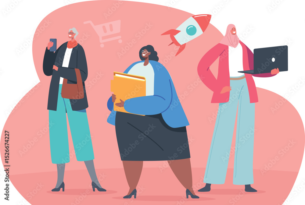 Businesswoman multicultural community diversity vector illustration Businesswoman multicultural community diversity vector illustration