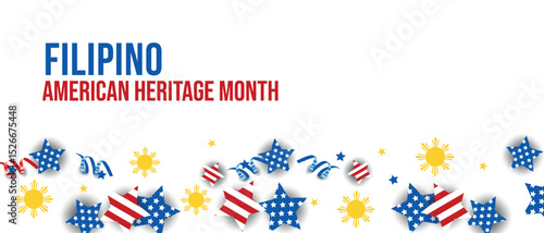 Filipino American History Month, filipino flag, flipino color patterns, realistic vector illustration 
Celebration