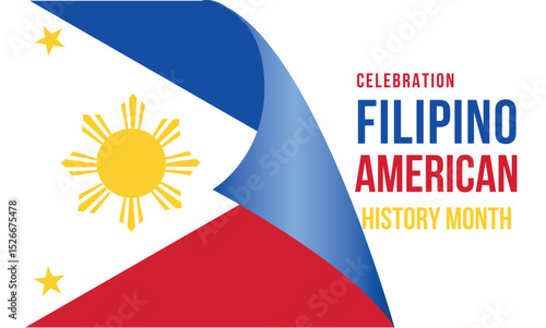 Filipino American History Month, filipino flag, flipino color patterns, realistic vector illustration 
Celebration