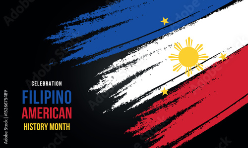 Filipino American History Month, filipino flag, flipino color patterns, realistic vector illustration 
Celebration