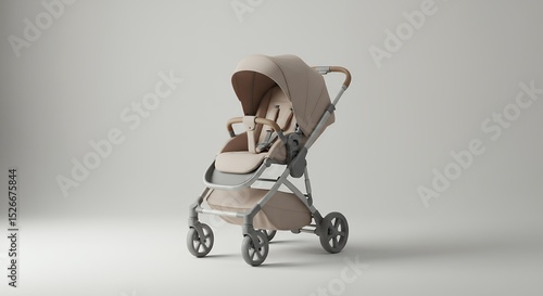 Beige stroller product photography