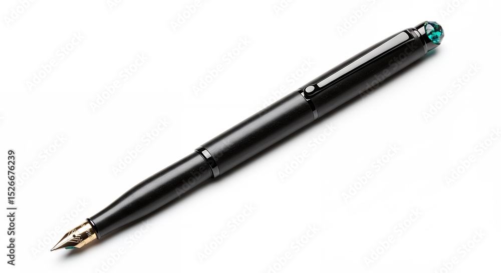 Black fountain pen on white background Black fountain pen on white background