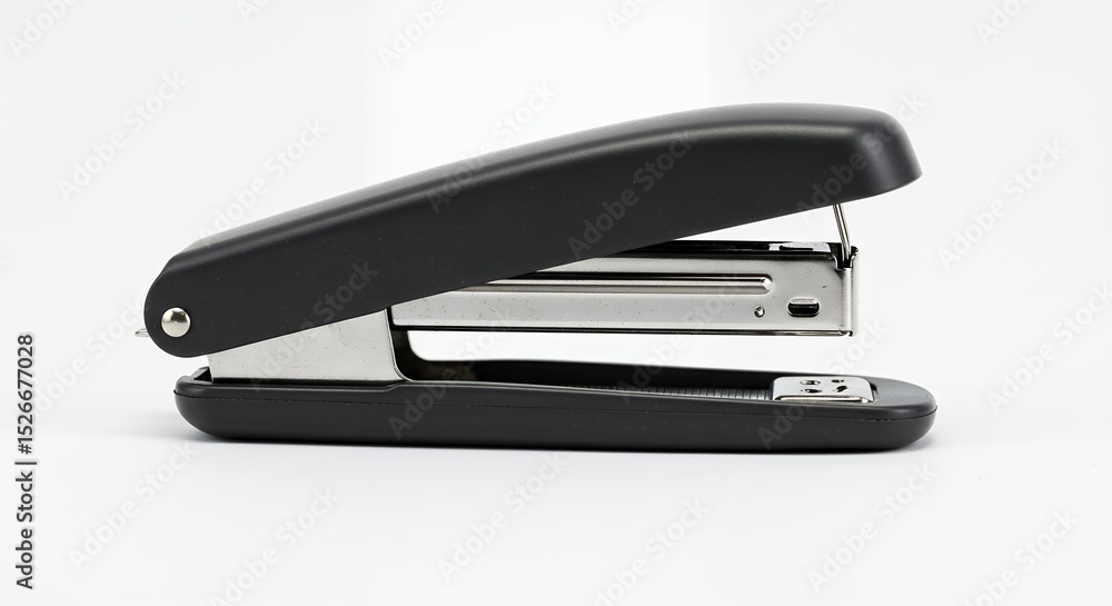 Black stapler on white background Black stapler on white background