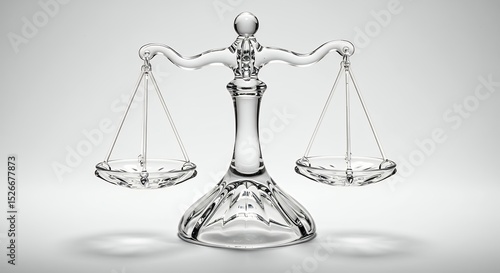 Clear glass scales of justice