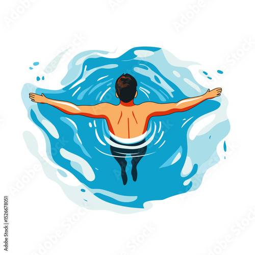 Relaxing Swim with Open Arms