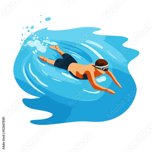Relaxing Swim with Open Arms