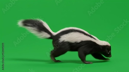 Skunk Prowl: Black and White on Green Screen