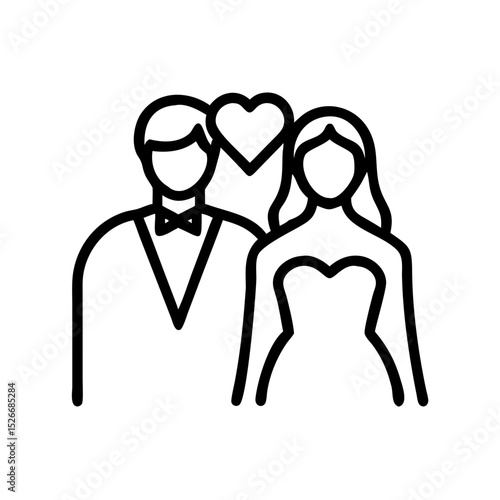 Man and woman with heart symbol showcasing love and commitment