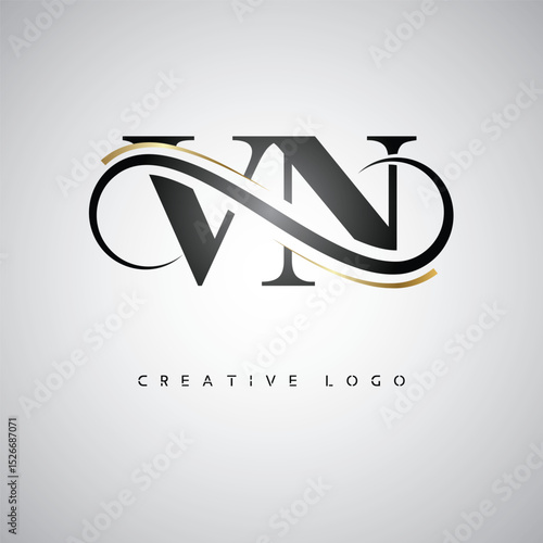  VN Creative Letter Logo with Infinity Symbol – Elegant Minimal Monogram Design for Premium Business Branding, Identity, and Modern Typography"