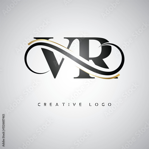  VR Creative Letter Logo with Infinity Symbol – Elegant Minimal Monogram Design for Premium Business Branding, Identity, and Modern Typography"
