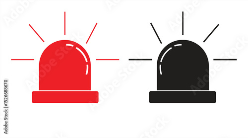 Emergency siren light icon, in flat style, eps 10 on white background, vector illustration.