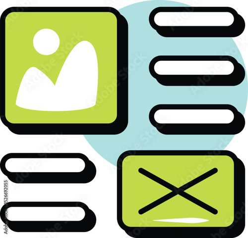 Web Development and Web Services Circle Color Outline Icons and Illustration Pack