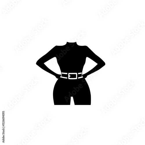 Vector icon of human hands placed on hips showing confidence and assertiveness