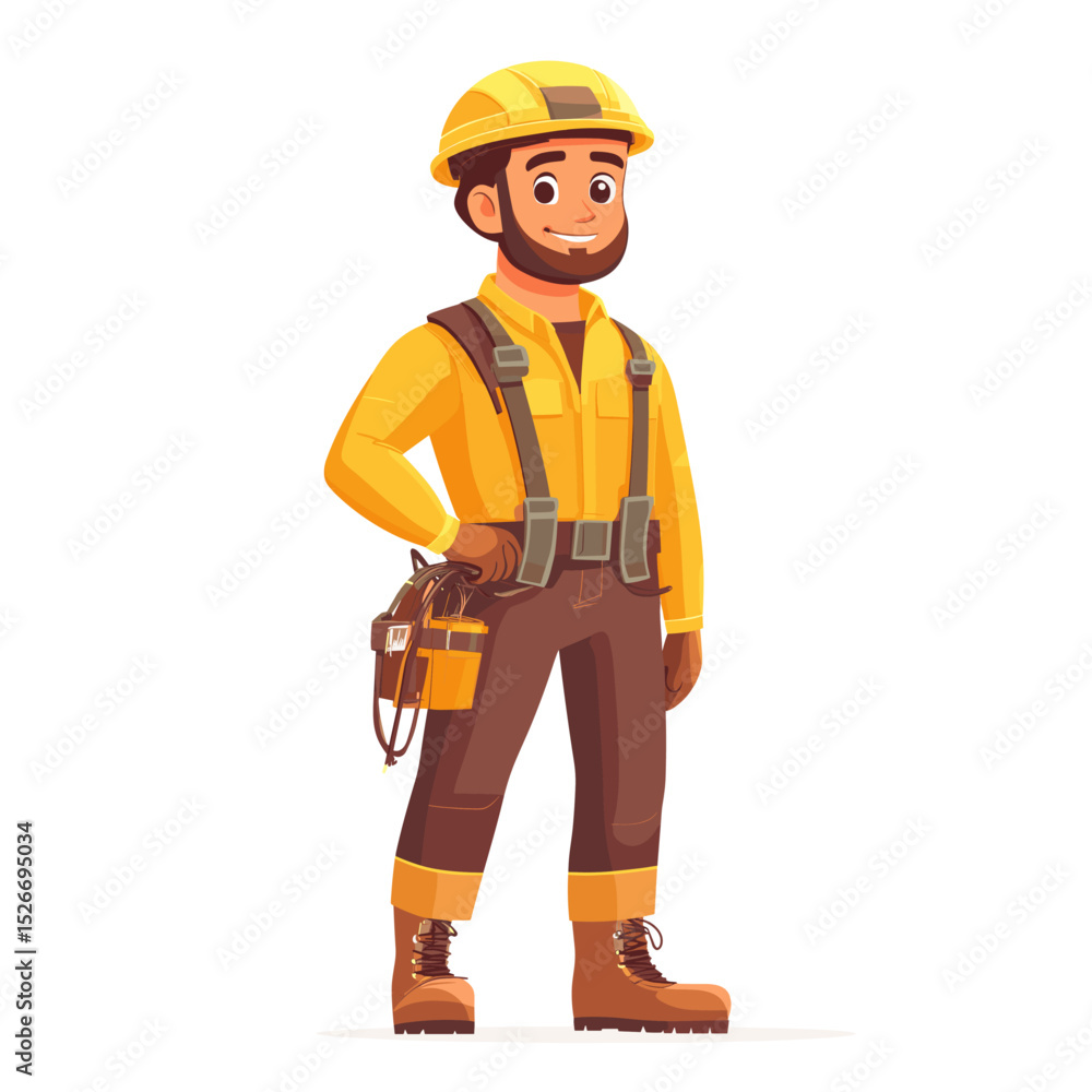Cartoon construction worker character illustration Cartoon construction worker character illustration