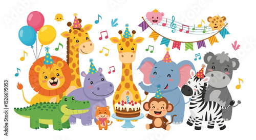 Cute Animal Birthday Party Celebration