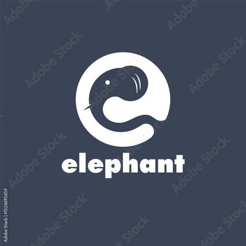 letter e and elephant logo and vector