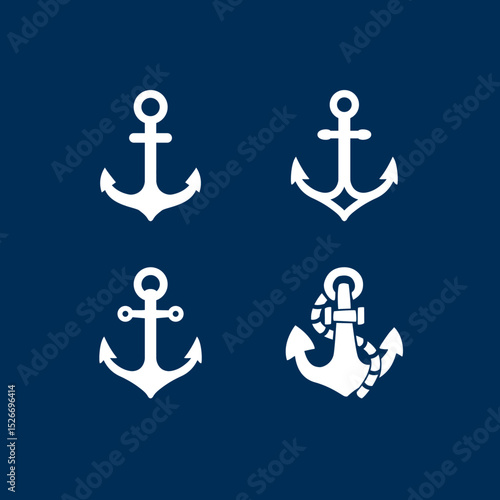 pictos icones ancres marine